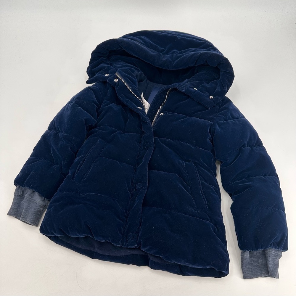 Jacadi Blue Velvet Puffer Coat 6 FLAWS